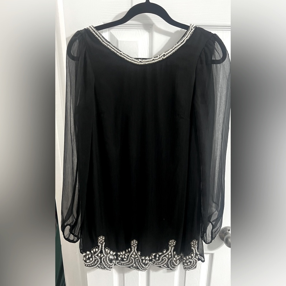 Karlie M little black dress with pearl beading